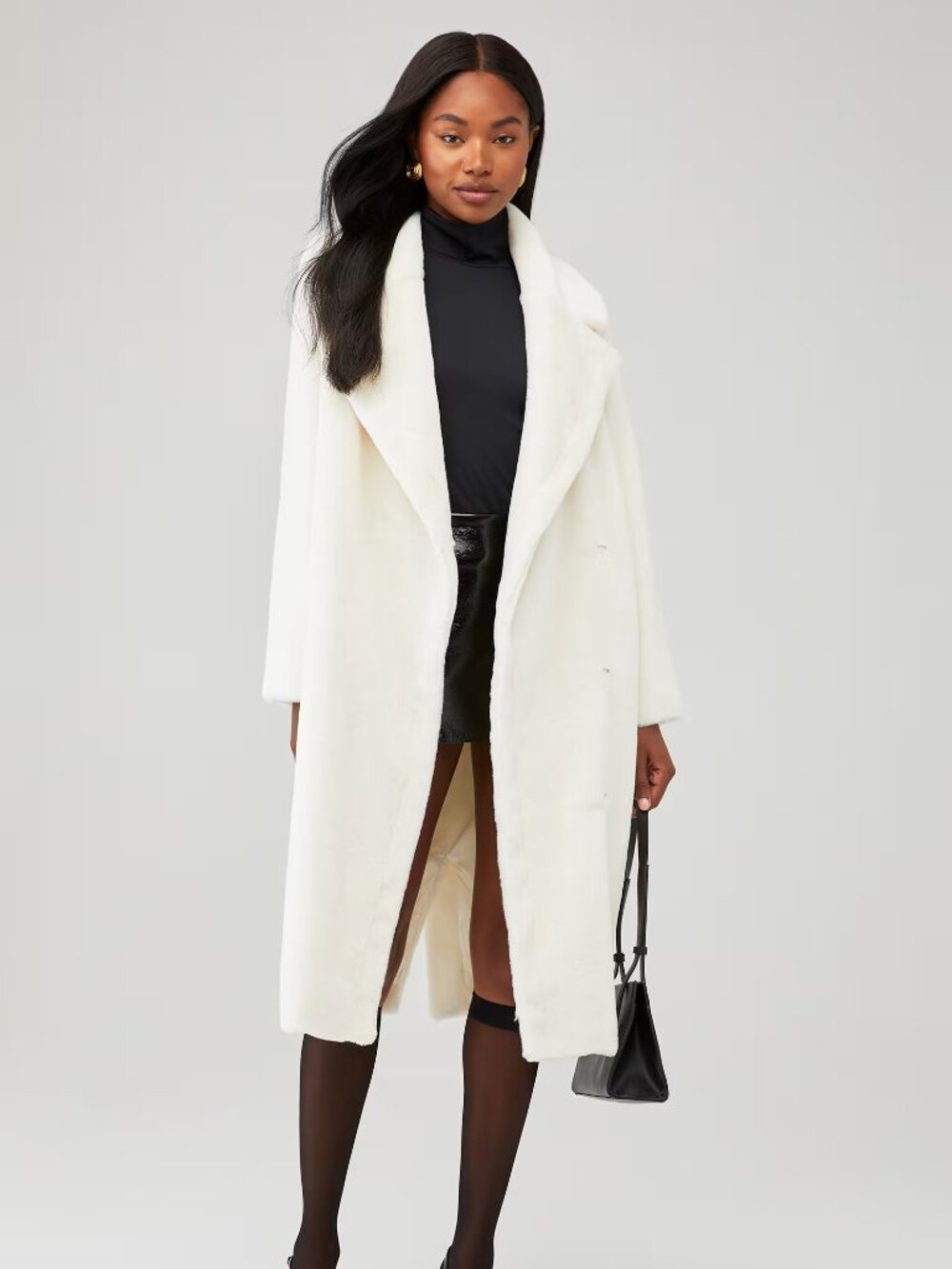 Être Aimé x Unreal Fur Oversized White Faux Fur Coat XL NWT